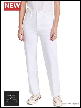 High Rise Flare Ankle Jeans Low Stretch Cotton Denim